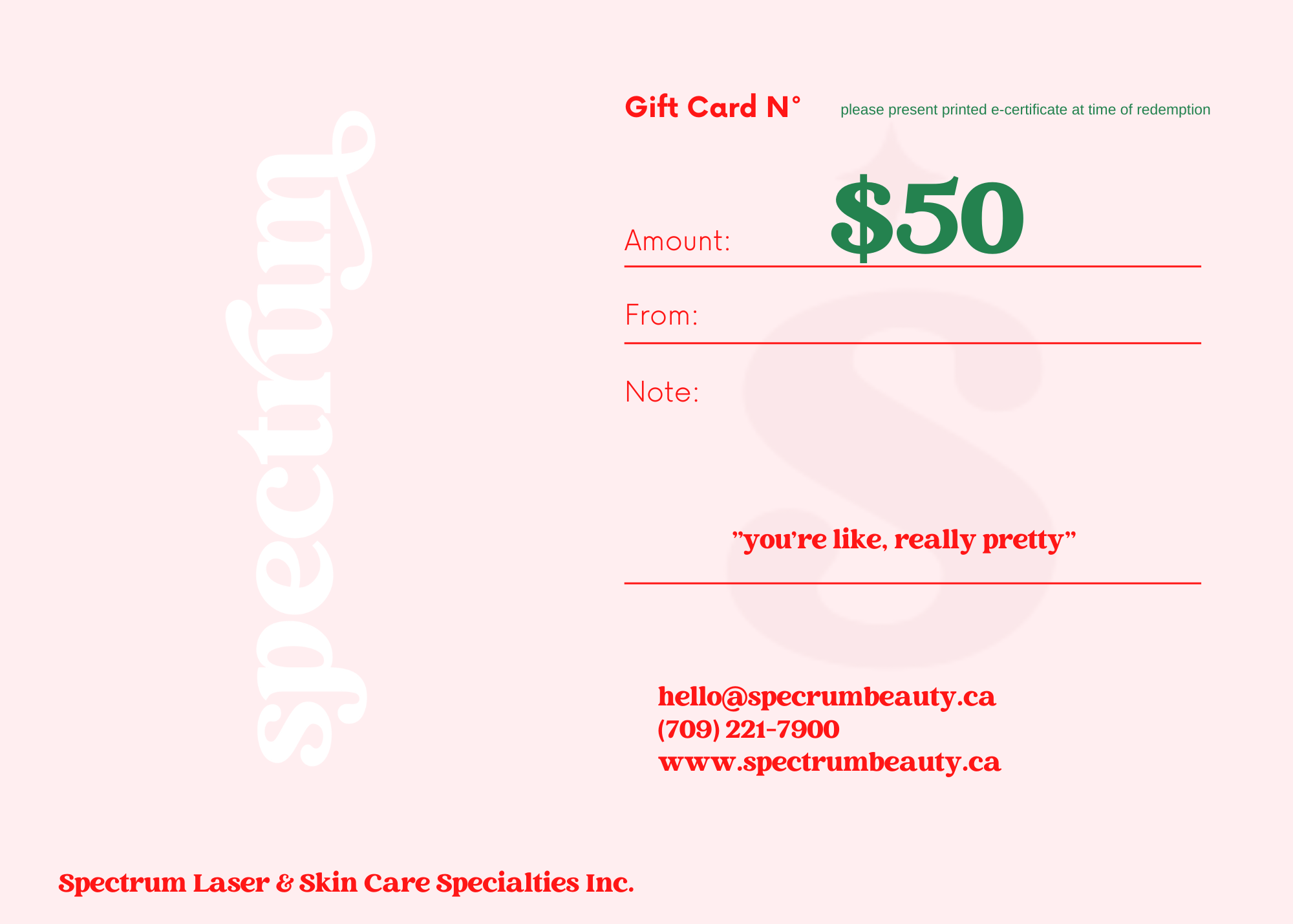 Gift Card or Certificate